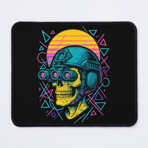 Item preview, Skeleton Skull Soldier Retro Vaporwave designed and sold by TomFrontierArt.