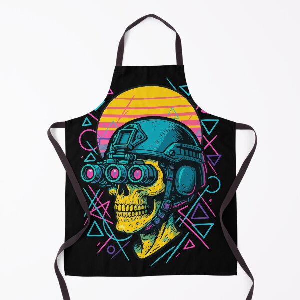 Item preview, Skeleton Skull Soldier Retro Vaporwave designed and sold by TomFrontierArt.