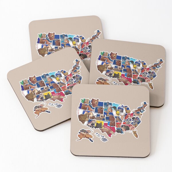 Item preview, All State Mammals/Animals (On USA Map) designed and sold by littlealiart.