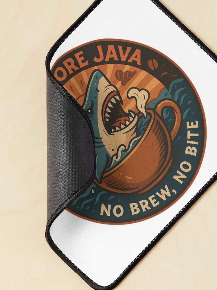 Thumbnail 2 of 5, Mouse Pad, Jaws Before Java designed and sold by JavaJokeTees.