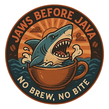 Artwork thumbnail, Jaws Before Java by JavaJokeTees