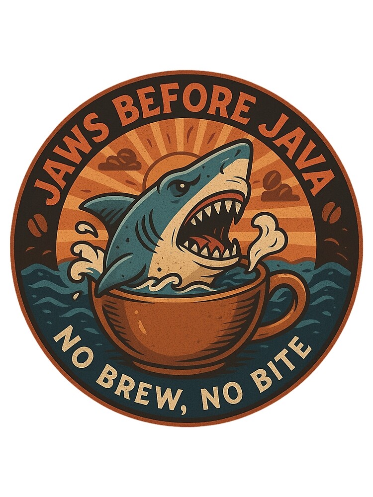 Thumbnail 3 of 3, Scarf, Jaws Before Java designed and sold by JavaJokeTees.