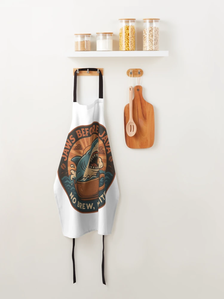 Thumbnail 4 of 6, Apron, Jaws Before Java designed and sold by JavaJokeTees.