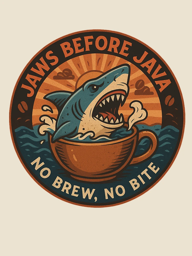 Thumbnail 4 of 4, Relaxed T-Shirt, Jaws Before Java designed and sold by JavaJokeTees.