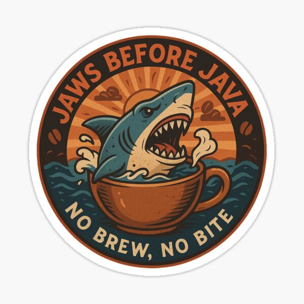 Aperçu de l'œuvre Les Dents de la mer avant Java créée et vendue par JavaJokeTees.