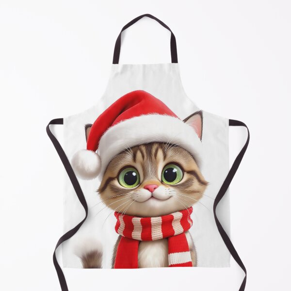 Item preview, Tabby Cat in Santa Hat and Scarf Cozy Christmas Portrait designed and sold by acceleratorhams.