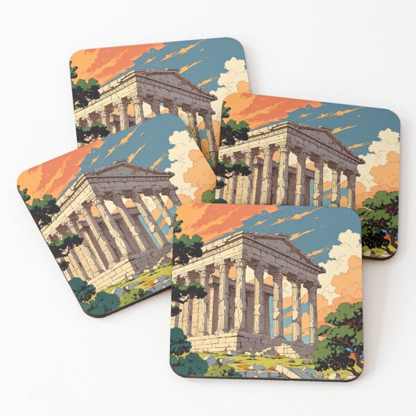 Item preview, The Ruined Greek Temple designed and sold by BespokeBrushes.