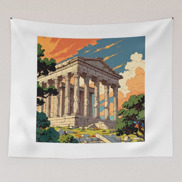 Item preview, The Ruined Greek Temple designed and sold by BespokeBrushes.