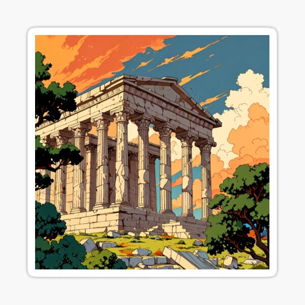 Artikel-Vorschau von Der zerstörte griechische Tempel, designt und verkauft von BespokeBrushes.