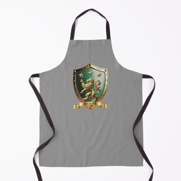 Item preview, Moore Coat of Arms – Gold Lion & Stars with Name Banner designed and sold by Highlandkings.