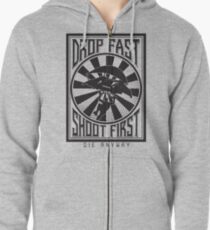 Drop Fast, Shoot First Zipped Hoodie