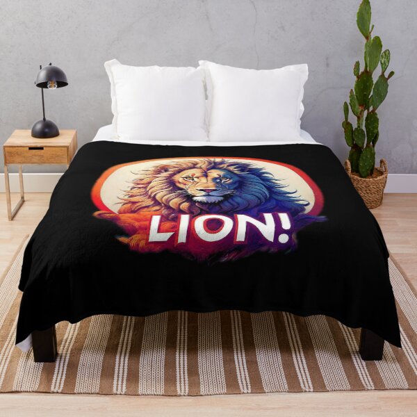 Item preview, Image 2/6 of a fantasy lion with the large phrase "LION!" in the center inside a circle. designed and sold by Giulivo Store Graphic.