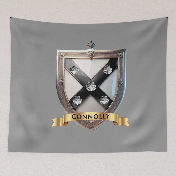 Item preview, Connolly Coat of Arms – Saltire Crest with Banner designed and sold by Highlandkings.