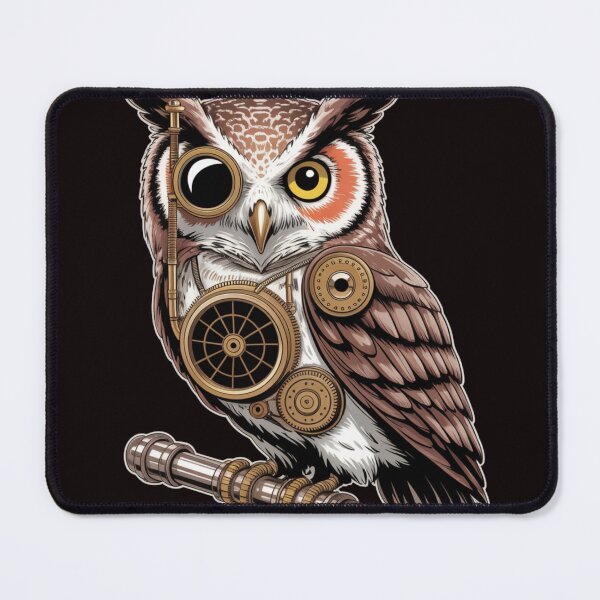 Item preview, Steampunk Mechanical Owl T-Shirt | Vintage Clockwork Bird Art designed and sold by KostekShop.
