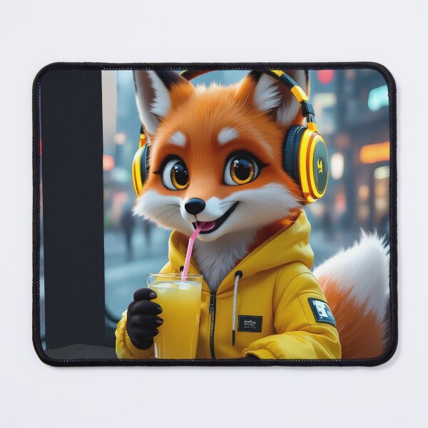 Item preview, Cyber Lemon Fox : Techno Red Fox Stickers Design designed and sold by Felia001.