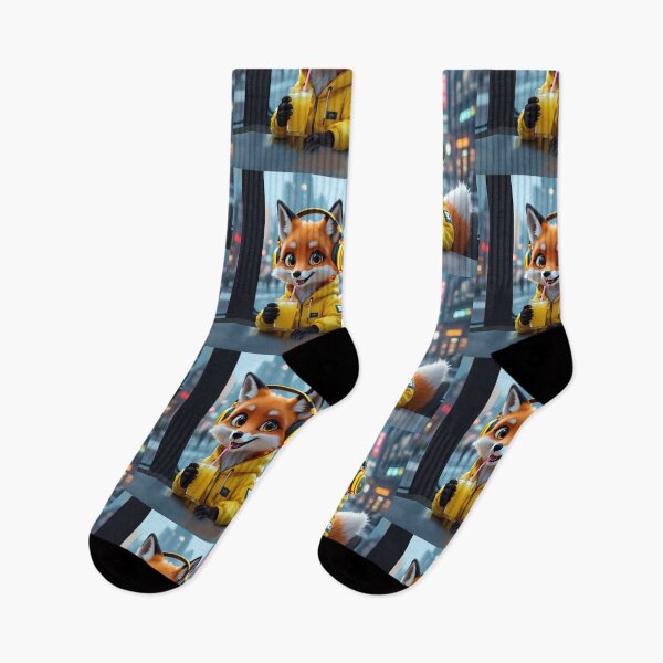 Item preview, Cyber Lemon Fox : Techno Red Fox Stickers Design designed and sold by Felia001.