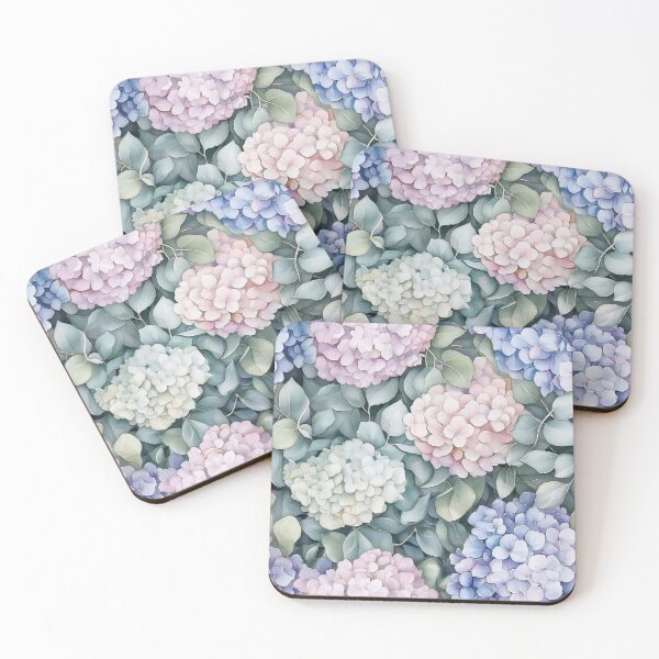 Item preview, Pretty Hydrangea and Eucalyptus designed and sold by WatercolorLane.