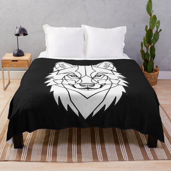 Item preview, Geometric Wolf Head Minimalist Wildlife Art Modern Forest Animal designed and sold by Owcomm.