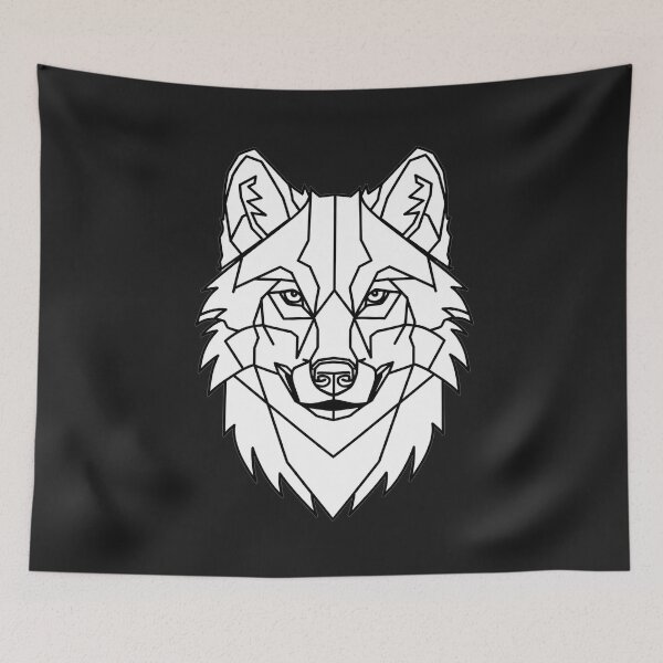 Item preview, Geometric Wolf Head Minimalist Wildlife Art Modern Forest Animal designed and sold by Owcomm.