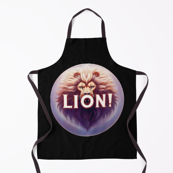 Item preview, Image 4/6 of a fantasy lion with the large phrase "LION!" in the center inside a circle. designed and sold by Giulivo Store Graphic.