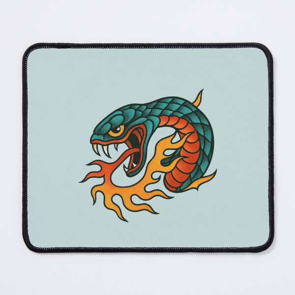 Item preview, Flamethrower Serpent Snake Tattoo Traditional Color designed and sold by 3x3x3am.