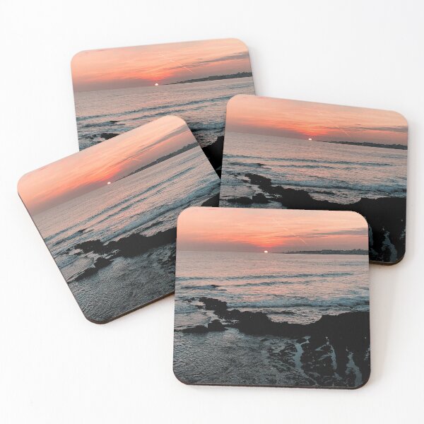 Item preview, Sunset of rocky ocean coast - dark orange designed and sold by Dryft7.