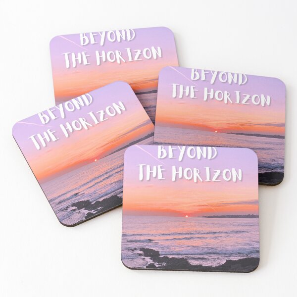 Item preview, Sunset of rocky ocean coast with text designed and sold by Dryft7.