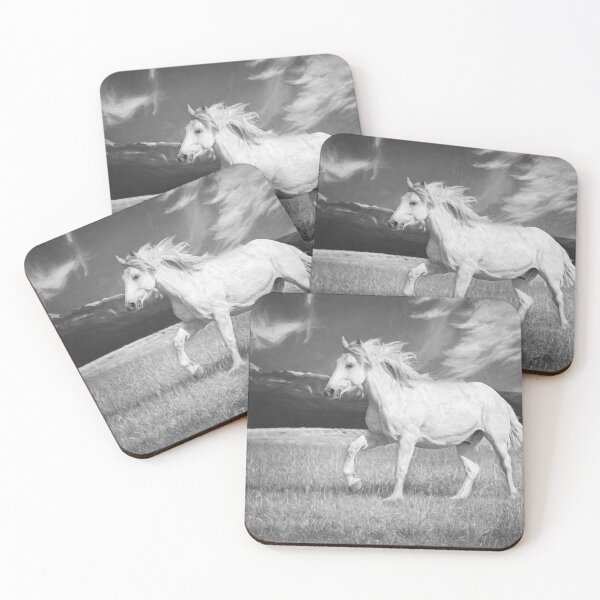 Item preview, Mane and Feet Flying In Black and White designed and sold by Kay Brewer.