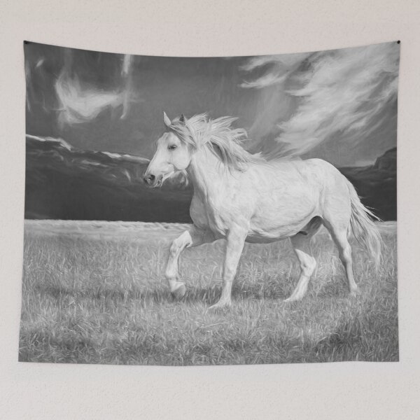Item preview, Mane and Feet Flying In Black and White designed and sold by Kay Brewer.