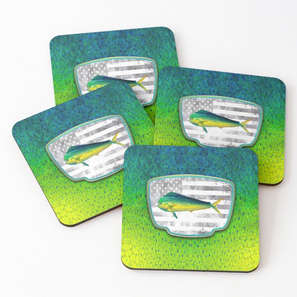 Item preview, Mahi-Mahi American Flag Badge designed and sold by artistwill.