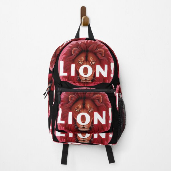 Item preview, Image 5/6 of a fantasy lion with the large phrase "LION!" in the center inside a circle. designed and sold by Giulivo Store Graphic.