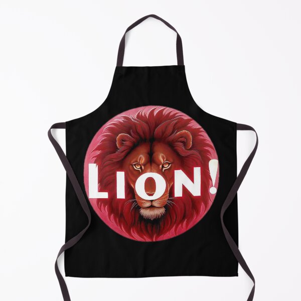 Item preview, Image 5/6 of a fantasy lion with the large phrase "LION!" in the center inside a circle. designed and sold by Giulivo Store Graphic.