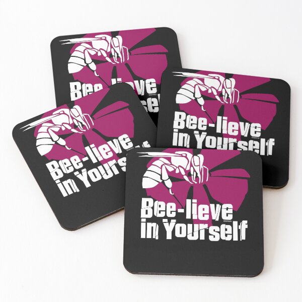 Item preview, Bee-lieve in yourself on a dark background designed and sold by burbuja.