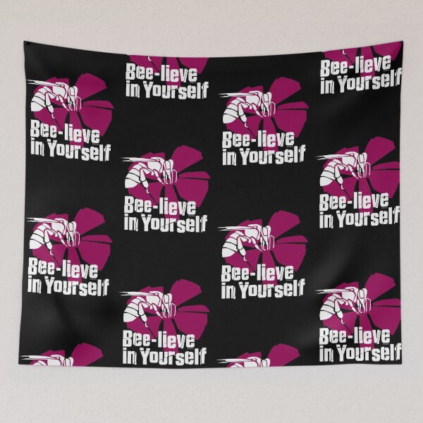 Item preview, Bee-lieve in yourself on a dark background designed and sold by burbuja.