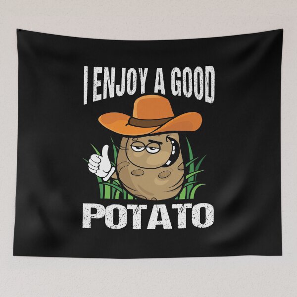 Item preview, I Enjoy a Good Potato – Funny Cowboy Potato Vegan Humor designed and sold by Dmetalx Art Apparel.