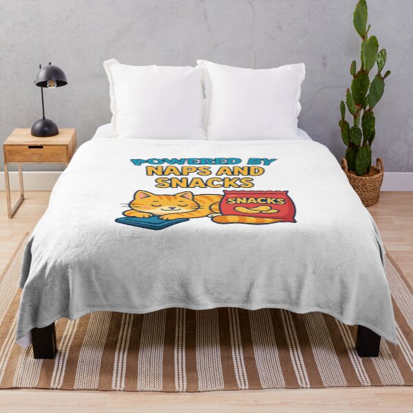Item preview, Powered by Naps and Snacks – Cute Funny Cat Illustration designed and sold by QuietCuddles.