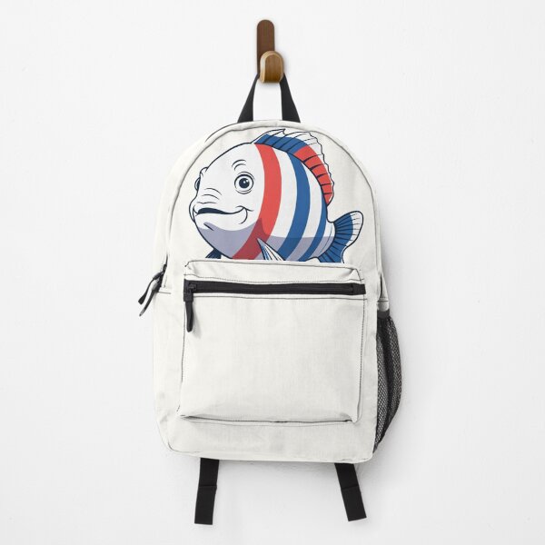 Item preview, Cute Red White Blue Fish – Paris Celebration Art designed and sold by DariaCraft.
