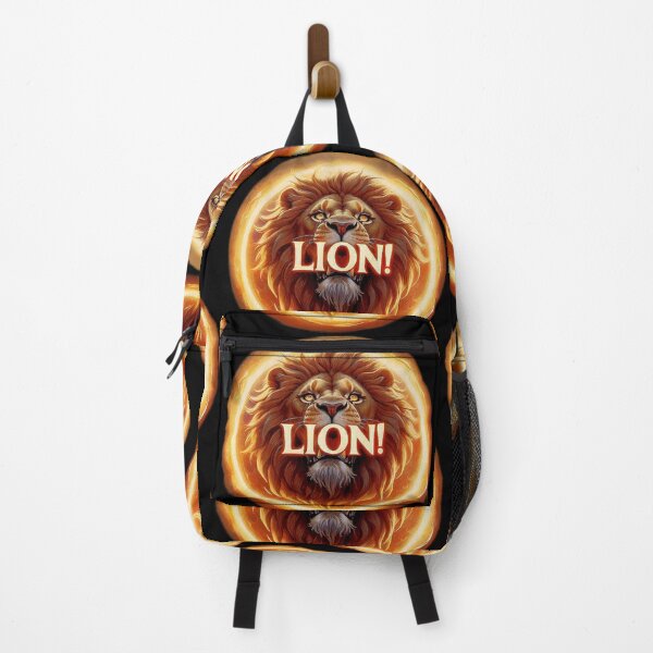 Item preview, Image 6/6 of a fantasy lion with the large phrase "LION!" in the center inside a circle. designed and sold by Giulivo Store Graphic.