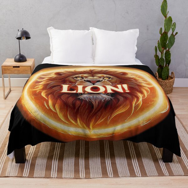 Item preview, Image 6/6 of a fantasy lion with the large phrase "LION!" in the center inside a circle. designed and sold by Giulivo Store Graphic.