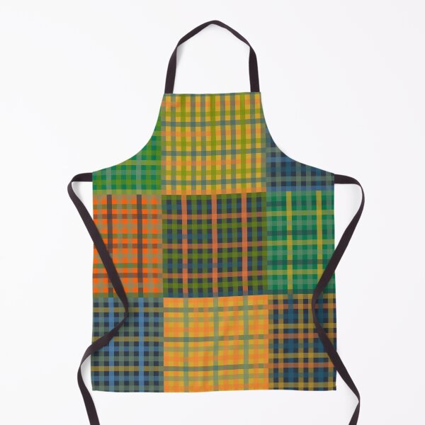 Item preview, Gingham Patchwork Checkered Plaid Pattern Green Blue Orange designed and sold by kierkegaard.