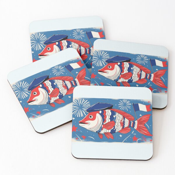 Item preview, Bastille Day French Fish – Patriotic Red White Blue Design designed and sold by DariaCraft.