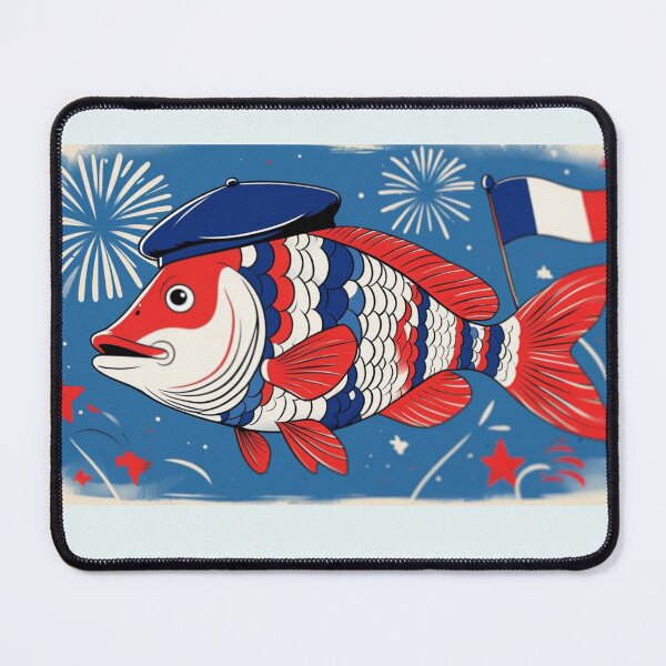 Item preview, Bastille Day French Fish – Patriotic Red White Blue Design designed and sold by DariaCraft.
