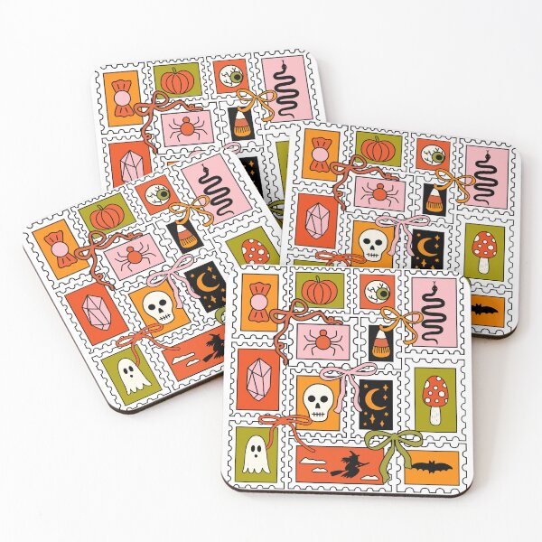 Item preview, Vintage Halloween Postage Stamps Witchy Art designed and sold by Honominu.