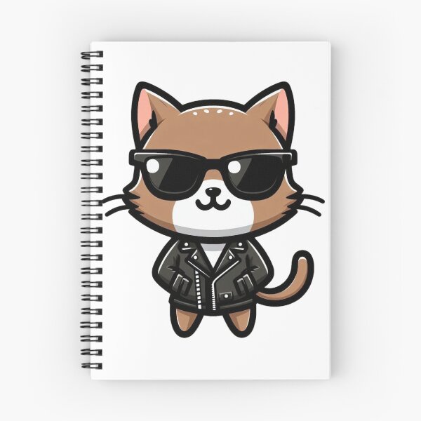 Item preview, Cool Cartoon Cat in Leather Jacket and Shades – Confident Animal Style designed and sold by Confuzz1ed.