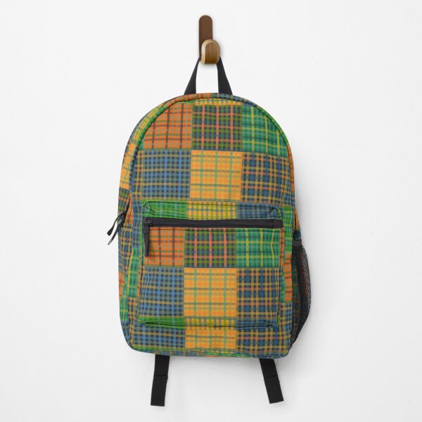 Item preview, Gingham Patchwork Checkered Plaid Pattern Green Blue Orange 2 designed and sold by kierkegaard.