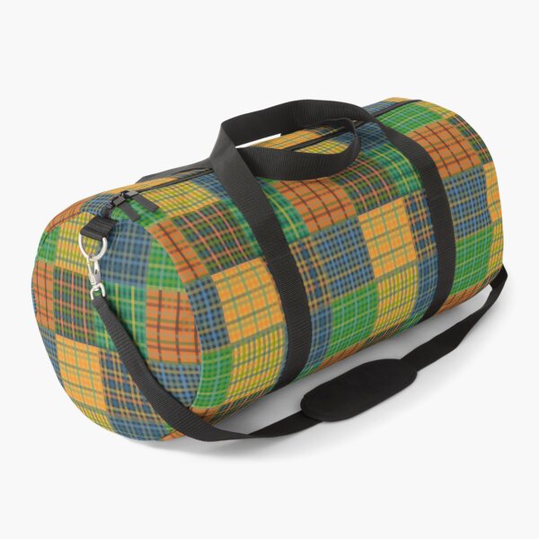 Item preview, Gingham Patchwork Checkered Plaid Pattern Green Blue Orange 2 designed and sold by kierkegaard.