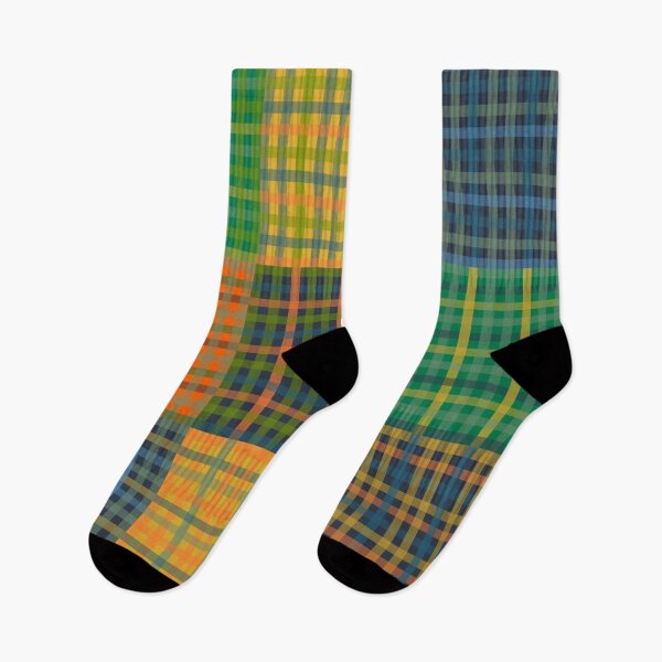 Item preview, Gingham Patchwork Checkered Plaid Pattern Green Blue Orange 2 designed and sold by kierkegaard.