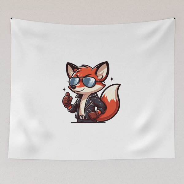 Item preview, Cool Cartoon Fox in Leather Jacket and Sunglasses – Stylish Animal Character designed and sold by Confuzz1ed.