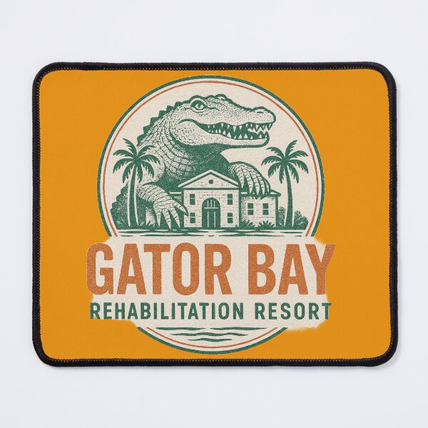 Item preview, “Gator Bay Rehabilitation Resort – Tropical Swamp Retreat Logo” designed and sold by Rude Monkey Imaginations.