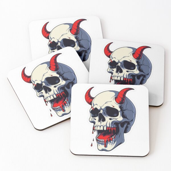 Item preview, Sinister Grinning Devil Skull Sticker – Macabre Halloween Art  designed and sold by SkullSpookadi.